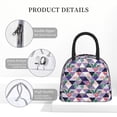 thumbnail image 4 of Yiaed Plaid Flamingo Print Lunch Bag Adult Insulated Lunch Box, Leakproof Cooler Food Lunch Containers Reusable High Capacity Lunch Tote Bags-One Size, 4 of 6