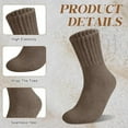 thumbnail image 6 of 5 Pairs Women's Solid Mid-calf Socks Warm Stylish Winter Thick Wool Long Size Slouchy Cotton Cute Calf Women Mid Length(Mixing Colors), 6 of 7