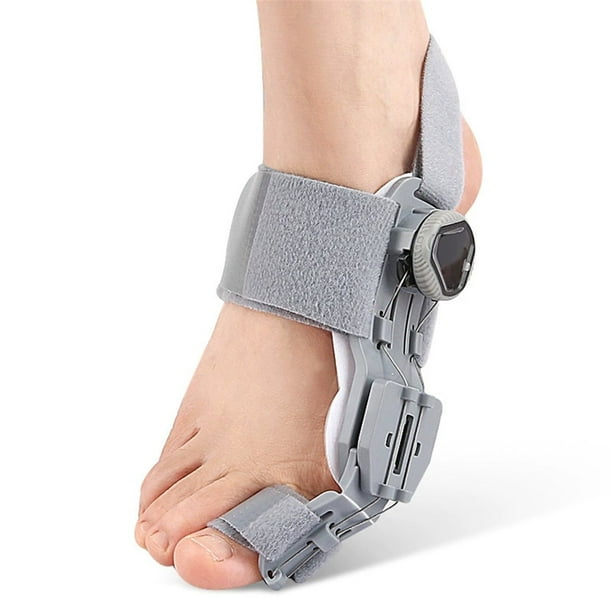 Corrector de Juanetes Ajustable con Perilla, Férula para Aliviar el Dolor de Juanetes, Cómodo Enderezador de Dedos con Almohadilla de Silicona, Color Gris.