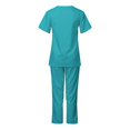 thumbnail image 4 of SDNall Womens Short-Sleeved Solid Color Pocket V-Neck Nurse Suit, 4 of 9