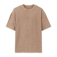 thumbnail image 4 of Dresfit Denim Shirts Men Short Sleeve Crew Neck Hawaiian Streetwear 2026 Summer Acid Wash Oversized Loose Fit Beach Tees Baggy Relaxed Fit T Shirts Khaki L, 4 of 8