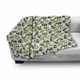 thumbnail image 3 of Italy Soft Flannel Fleece Blanket, Black and Green Olives on Branches with Foliage Designed on Plain Backdrop, Cozy Plush for Indoor and Outdoor Use, 60" x 80", White and Multicolor, by Ambesonne, 3 of 6