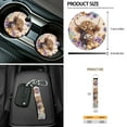 thumbnail image 7 of Yuyamidu Dahlia Front Car Seat Covers Full Set of 12 Highland Cow Steering Wheel Armrest Cover Seat Belt Pads Garbage Can Rearview Mirror Cover Coasters Keychain Auto Air Vent Storage Holder, 7 of 7