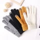 thumbnail image 3 of Guantes de punto con pantalla táctil para mujer, estilo de invierno, de terciopelo grueso, resistentes al frío, de lana color cervatillo, cálidos, 3 of 5