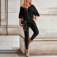 thumbnail image 2 of Womens Fall Fashion Velour Outfits Long SLeeve Zip up V Neck Tops with High Waist Skinny Long Pants Cozy Sets Loungewear, 2 of 7