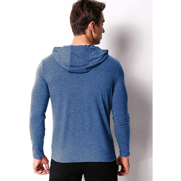 Men's Long Sleeve Pullover Hoodies T Shirt Casual Slim Fit Sweatshirt V  Neck Tee Tops