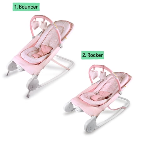 Summer by Ingenuity 2-in-1 Bouncer & Rocker Duo for Infants - Pink
