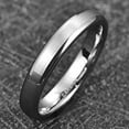 thumbnail image 6 of Men's Women's Silver Tungsten Ring 4mm with Brushed and Polished Finish Wedding Engagement Promise Rings Band Fashion Jewelry Comfort Fit Size 5-10, 6 of 6