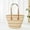 Beige, variant on Woven Shoulder Bag Stylish Straw Tote Handbag for Women Lightweight Beach Purse Everyday