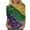 Multicolor#1, variant on DDAPJ pyju Mardi Gras Shirts for Women 3/4 Sleeve Funny Mask Graphic Tees New Orleans Carnival Party Blouse Tuesday Parade T-shirts Multicolor XXL