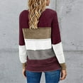 thumbnail image 3 of Womens under $10 2026 ! asdoklhq Womens Plus Size Tops, Women Casual Patchwork V-Neck Long Sleeves Sweater Blouse Tops, 3 of 5