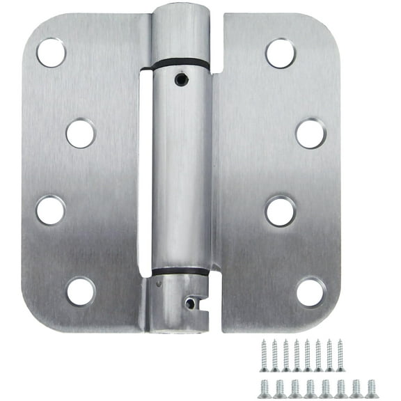 Design House 2-Pack 4" Self Closing Interior/Exterior Door Hinges, Satin Chrome