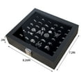 thumbnail image 6 of Coward Ring Display Case, Cufflinks Organizer Box with Transparent Lid, 42 Slots Ring Storage Display Jewelry Holder Black Velvet, 6 of 7