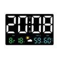 thumbnail image 2 of Reloj despertador digital, reloj meteorológico alimentado por USB regulable para colgar en la pared, reloj de escritorio, reloj de calendario para LED de colores Macarena Despertador digital, 2 of 8