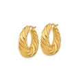 thumbnail image 3 of Gem & Harmony 18K Yellow Gold Polished Puffed Twisted Hoop Earrings for Women, 3 of 4