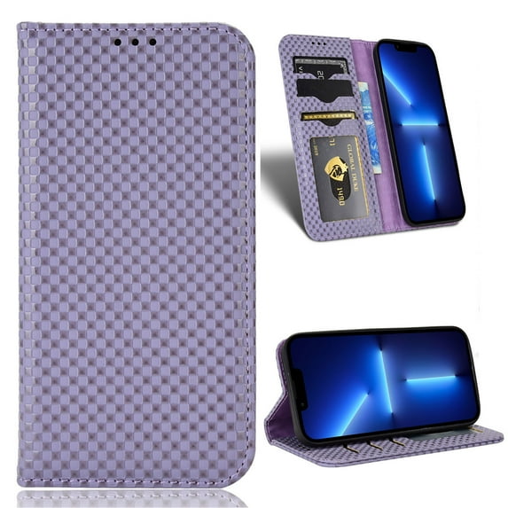 Allytech Wallet Case for Apple iPhone 14 Pro,Anti-fall Premium PU Leather Anti-scratch Magnetic Closure Flip Kickstand Card Holder Purse Protective Phone Cover,Purple