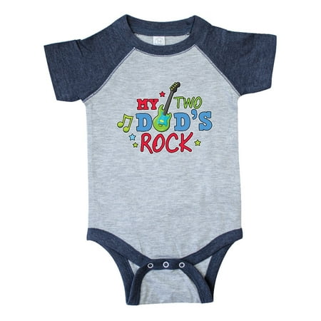

Inktastic My Two Dads Rock with Guitar Gift Baby Boy Bodysuit