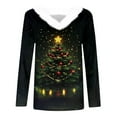 thumbnail image 4 of Fiaer Shine Crhistmas Tree Tshirts for Women V Neck Fall Winter Long Sleeve Xmas T Shirts Loose Fit Trendy Holiday Tops Black1 S, 4 of 4