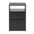 thumbnail image 3 of Prepac Astrid 2-Drawer Nightstand, Deep Black, 3 of 7