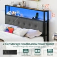 thumbnail image 5 of Full Size LED Light Bed Frame with Storage Headboard and USB Ports,Bed Platform with Drawers, RGB Lights, 5 of 9