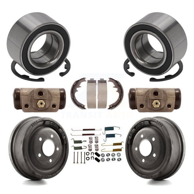 Transit Auto Ensemble de Roulements de Quincaillerie pour Cylindres de Roue Arrière et Tambour et Sabots (8 Pcs) pour Voiture 1998-2002 Ford Ranger EV avec Diamètre de 10 Pouces - Côté Gauche Droit (Conducteur Passager) K7D-101298