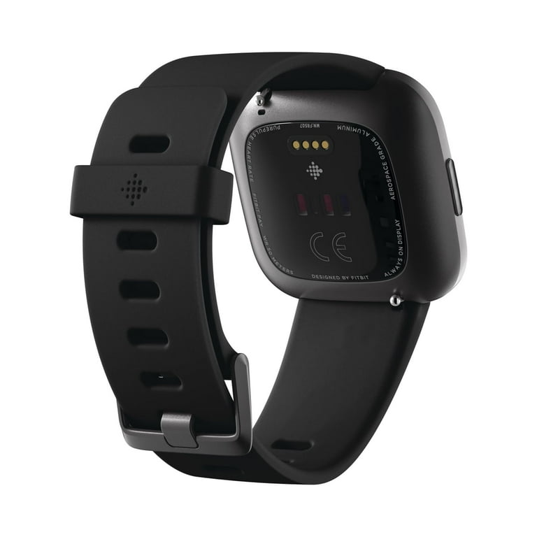 Fitbit Versa 2 Smartwatch, Black/Carbon Aluminum, Heart Rate