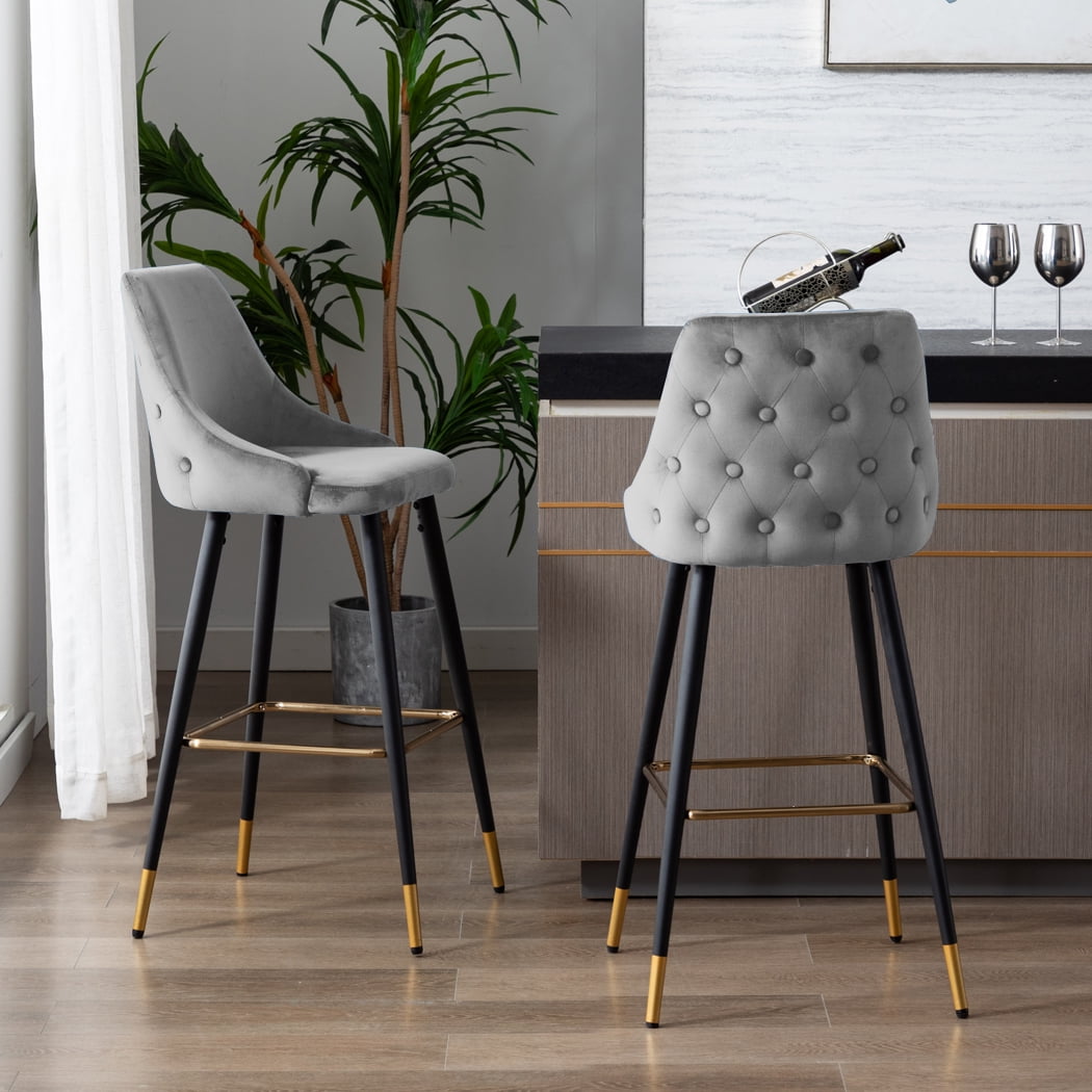 Buy Duhome Elegant Lifestyle 30 Velvet Bar Stools Set of 2, Modern