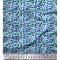 Soimoi Cotton Poplin Fabric Leaves Leaves Printed Craft Fabric by The Yard 42 Inch Wide