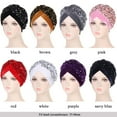 thumbnail image 2 of Women Glitter Sequins Headscarf Headband Head Wraps Muslims Bonnet Hijab Chemo Cap Turban Hat NAVY BLUE, 2 of 8