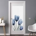 thumbnail image 3 of Non-Adhesive Static Cling Window Tint, Blue Tulips Window Privacy Film Frosted, Spring Summer Floral Rustic Botanical Insulated Windows Frosted Films for Living room, 35.4 x 78.7 Inches, 3 of 9