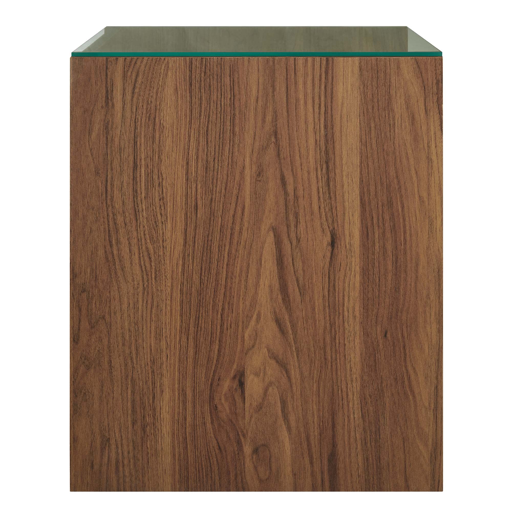 Modway Render Wall-Mount Bathroom Vanity in Walnut/Black