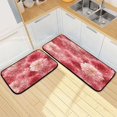 thumbnail image 7 of 2-Piece Kitchen Rugs Set Non-Slip Mats Carpet Floor for Kitchen, Bathroom (19.7"x27.6" & 19.7"x47.2") Red Watercolor Flowers, 7 of 7