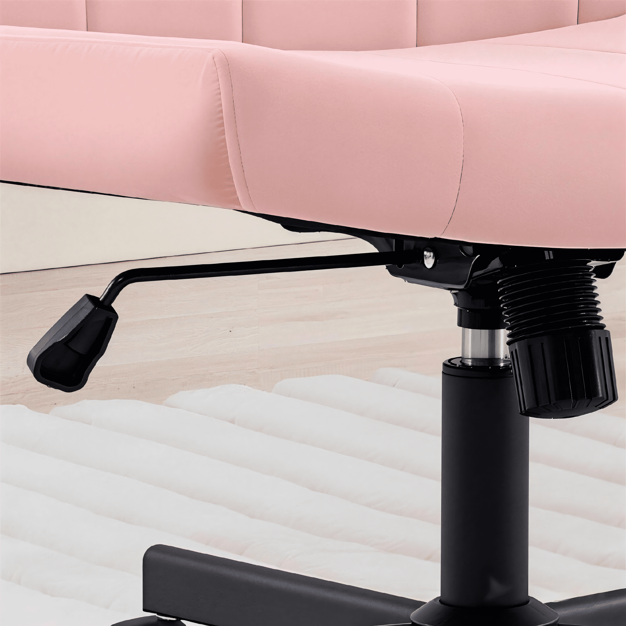 TMV Criss Cross Chair: Modern Armless Office Chair, Desk Chair, Vanity Chair, Computer Chair for Home and Office,Pink