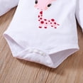 thumbnail image 4 of Newborn Infant Baby Girl Clothes Outfits White & Pink Cute Giraffe Print Outfits Toddler Baby Girl Clothes Set, 4 of 6