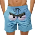 thumbnail image 1 of Casual Shorts For Everyday Leisure With Distinctive Face Print Design Lightweight Comfort Ideal For Spring Summer Outdoor Streetwear, 1 of 5