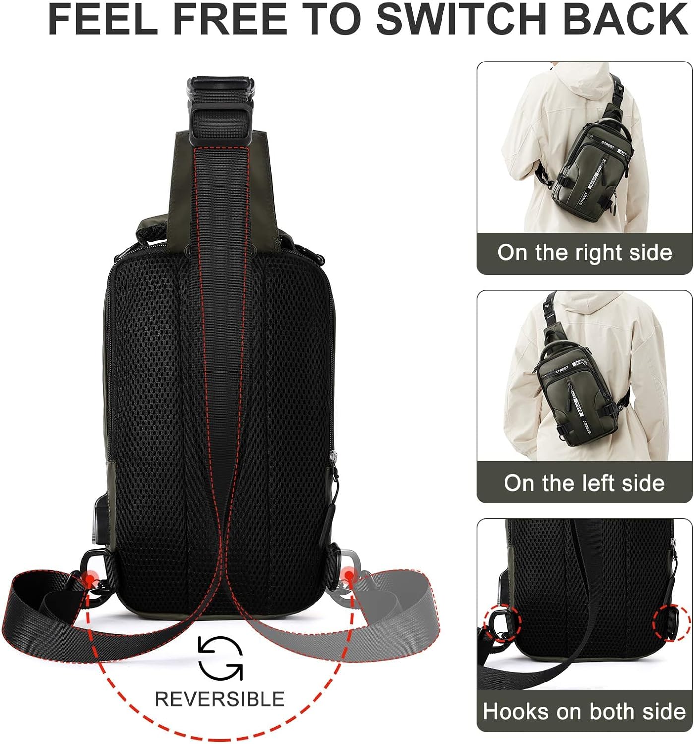Mini Sling Bag for Men Women - Lightweight Crossbody Backpack, Multipurpose Shoulder Bag, Small Compact Chest Daypack for Travel Hiking Gym Sport Blue