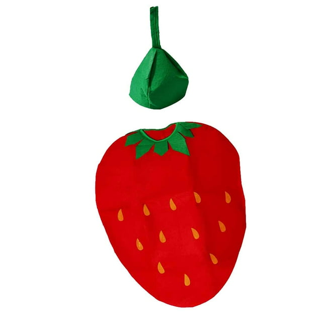 Lindo disfraz de fresa para niños y niñas, ideal para fiestas infantiles y cosplay. Niño Fresa 77 x 64cm