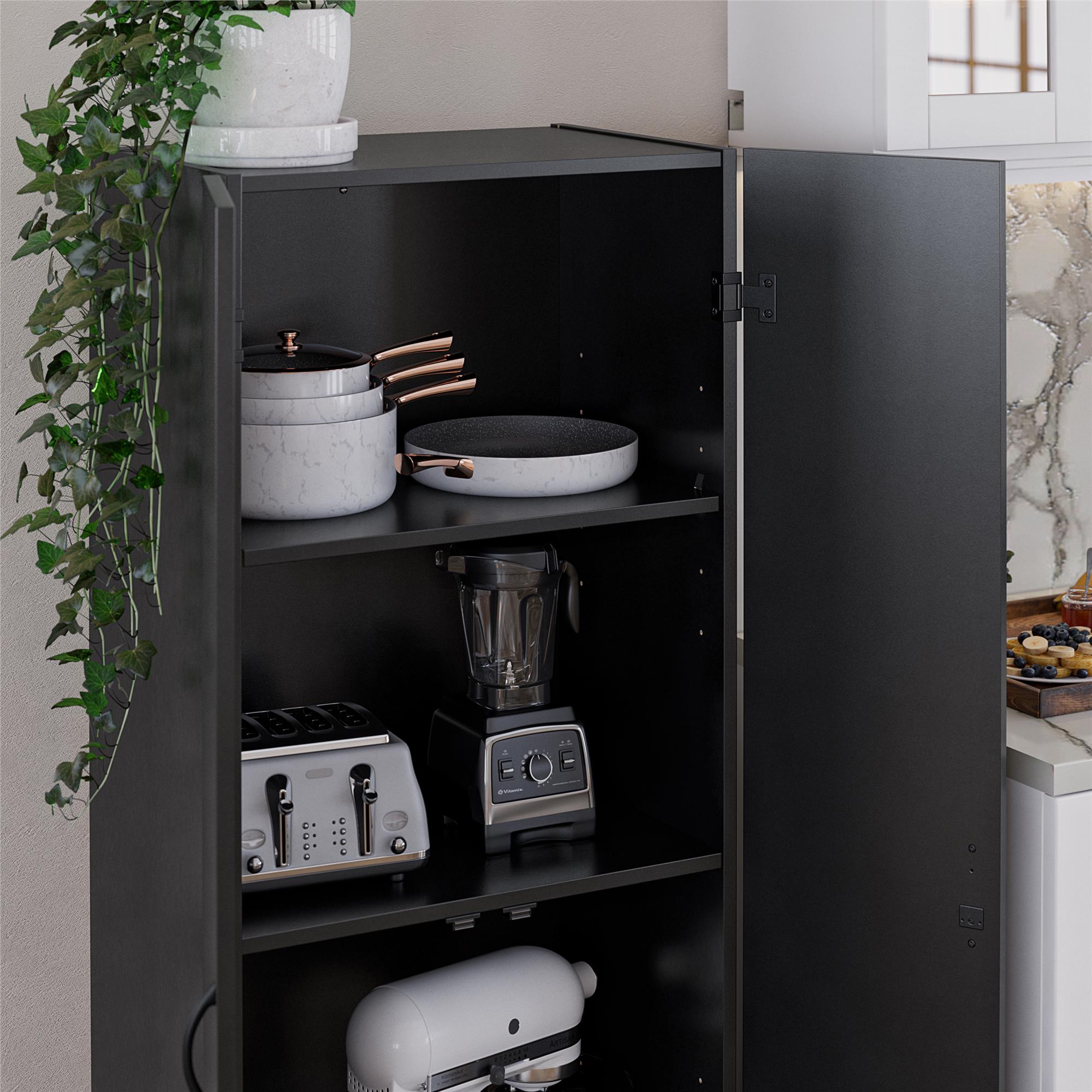 Mainstays 60" 2 Door Storage Cabinet, Black