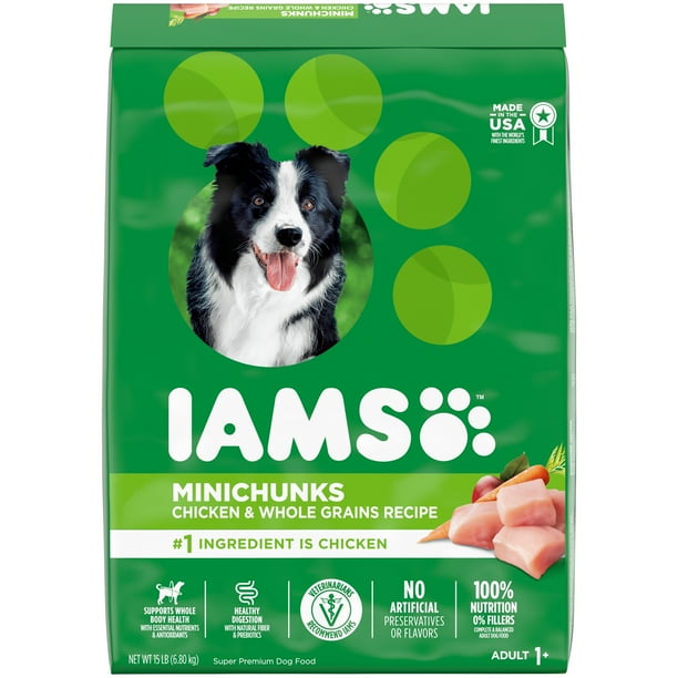 IAMS Adult Minichunks Small Kibble High Protein Dry Dog Food with Real