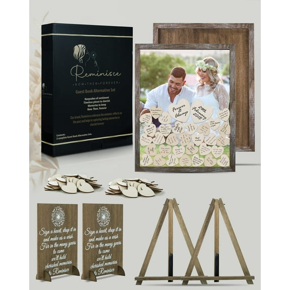 Wedding Guest Book Alternative 2 Pack, Rustic Drop
