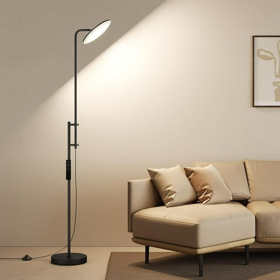 SUNMORY 32W/3000LM Floor Lamp, Super Bright LED Floor Lamp with Remote Control, 70" Tall Standing Lamp with Height Adjustment 350°Rotating Head, Modern Stepless Dimmable Torchiere Reading Corner Lamp