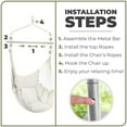 thumbnail image 5 of Sorbus Hanging Rope Hammock Chair Swing Seat for Any Indoor or Outdoor Spaces- Max. 265 Lbs -2 Seat Cushions Included (Large, White), 5 of 7