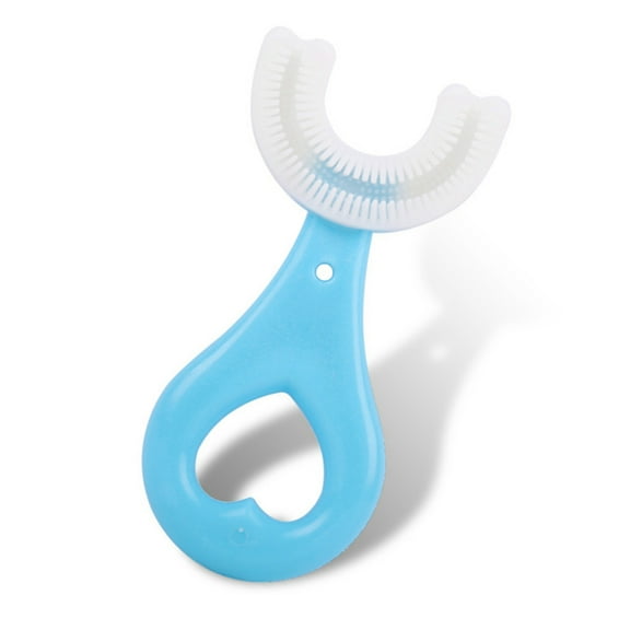Cateissary Silicona 360 grados de mano en forma de U blanqueamiento cepillo de para bebés cepillo de para niños mango de cepillo flexible Suministros de limpieza para el hogar azul 2-6 años tipo 1 Cateissary HA008802-01B