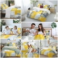 thumbnail image 5 of Gray Yellow Abstract 4 Piece Duvet Cover Set Twin Size Watercolor Graffiti Soft Bedding Set Comforter Cover, 1 Duvet Cover 1 Flat Sheets and 2 Pillowcases, 5 of 9