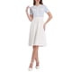 thumbnail image 2 of Vestido de suéter de rayas para mujer INSPIRE CHIC 2025 Verano de manga corta, vestido de punto acampanado L azul claro, 2 of 5