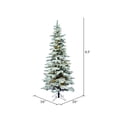 thumbnail image 3 of Vickerman 6.5' Flocked Utica Fir Slim Artificial Christmas Tree, Warm White Single Mold LED Lights, 3 of 6