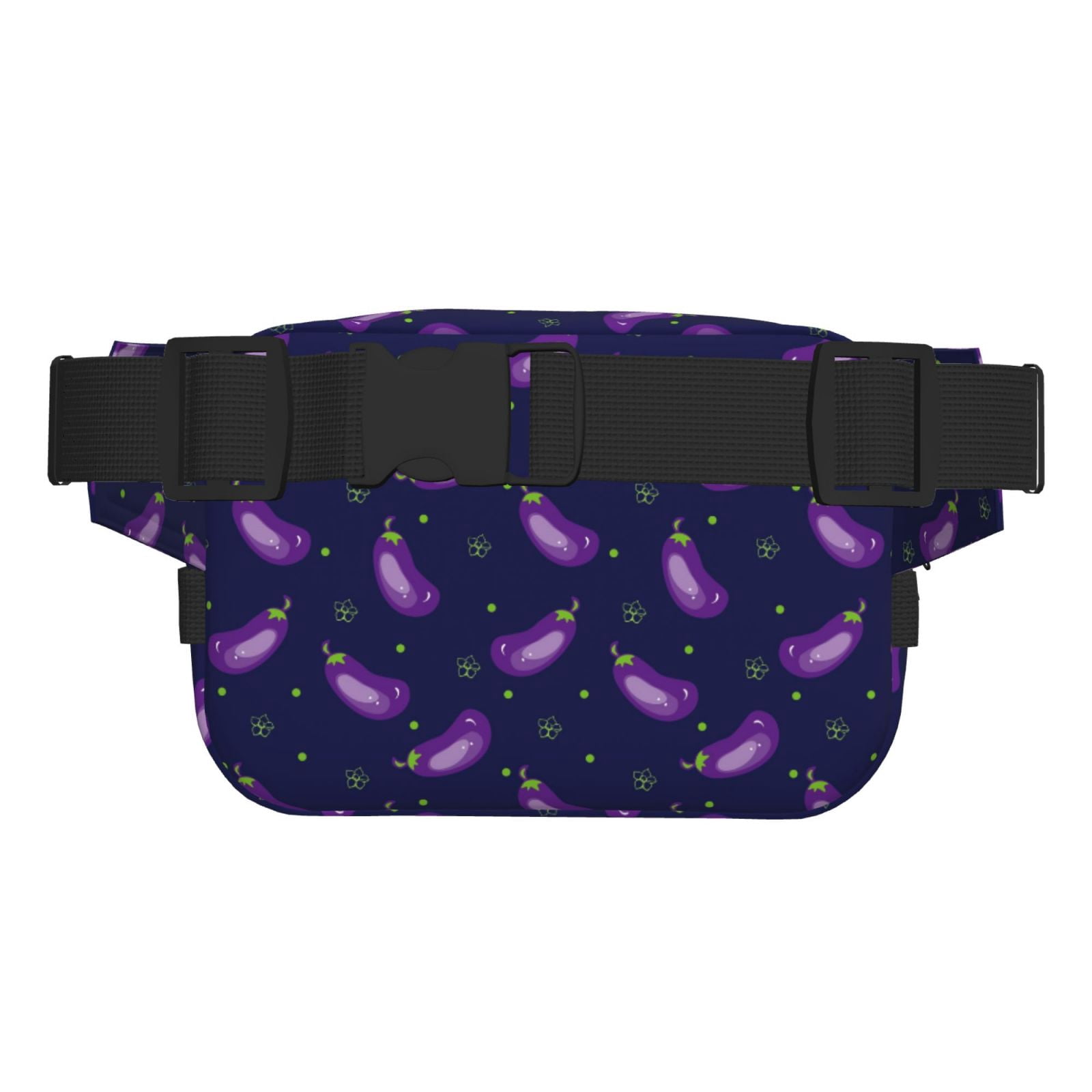 Hirioo Eggplant for Double Layer Waist Bag Adjustable Fanny Pack For Travel Running Hiking