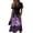 Navy, variant on Vintage Floral A-Line Midi Dress for Women - V-Neck Short Sleeve High Waist Summer Maxi, Flowy Boho Beach Wedding Guest Party Gown with Ruched Waist Multicolor L