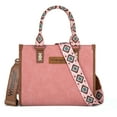 thumbnail image 3 of Wrangler Tote Bag for Women Western Retro Purse Top Handle Handbags with Aztec Strap, Pink, 3 of 8