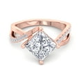 thumbnail image 2 of Garland - Moissanite Princess Cut Lab Diamond Engagement Ring With Wrap Detail Sidestones, 2 of 5